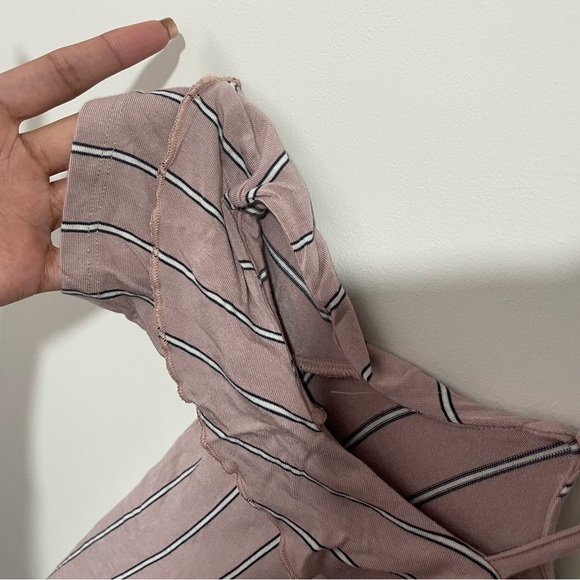 Striped Pink Ruffle Top - Picture 3 of 4